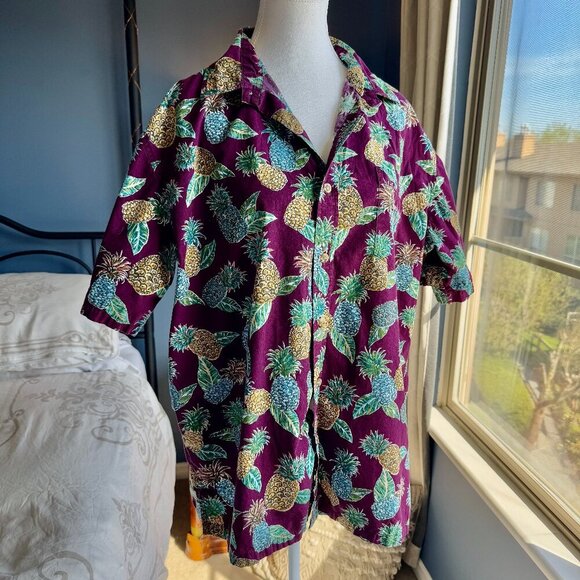 Vintage 90s Mens Cooke Street Aloha Pineapple Shirt - Picture 2 of 10